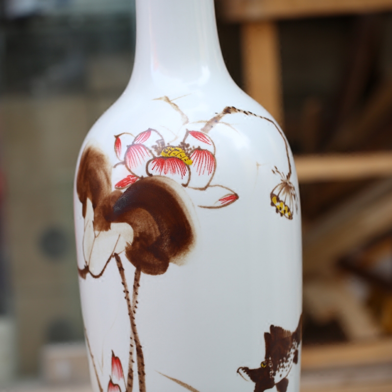 Jingdezhen hand - made ceramic be born pure and fresh and contracted fine big vase household porcelain of I sitting room place flower arrangement
