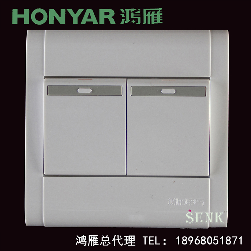Hangzhou Hongyan Switch Socket Kangju A86 Type Two Open Single Control Double Switch Two Single Control Large Board
