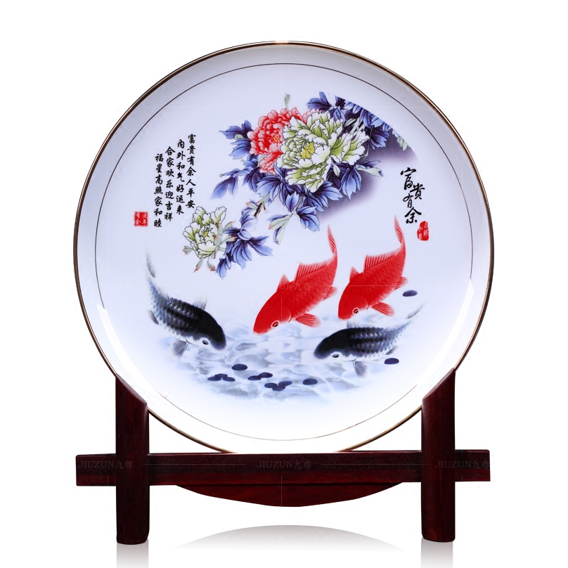 Jingdezhen ceramics decoration hanging dish see well - off modern Chinese style living room sat dish dish handicraft