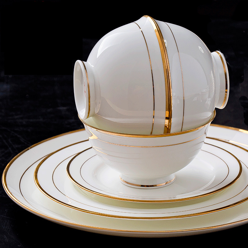 Jingdezhen porcelain tableware suit European up phnom penh dish suit ipads plate Nordic contracted household hotel western - style food bowl