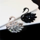 Hàn Quốc sang trọng pha lê đen thiên nga trâm cài áo len nữ corsage phù hợp với pin áo với quà tặng trang sức