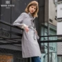 Bi Shufu Fu mùa thu mới của phụ nữ đứng cổ áo dài tay retro dài áo thủy thủ mỏng - Trench Coat ao khoac nu