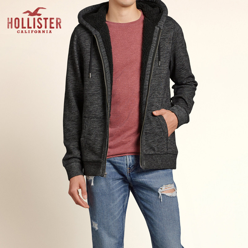 Hollister 羊羔绒内衬帽衫卫衣 男 100502