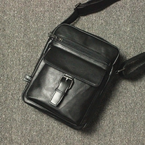 Mens leather shoulder bag mens shoulder bag mens bag backpack casual trend satchel bag vertical briefcase