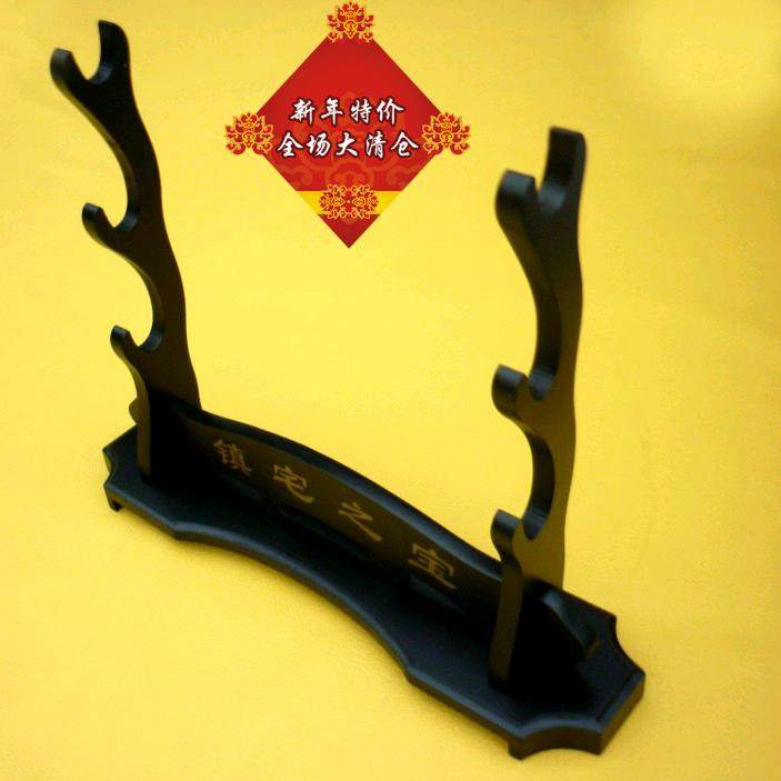 Guest Jiang's knife sword thick black sword frame sword holder solid wood 3-three-layer knife frame Longquan Town residence Baoswordstand
