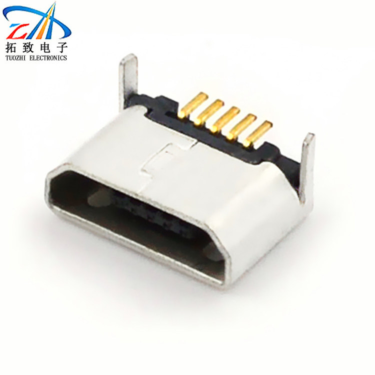 MICRO connector manufacturers supply MICRO 7 2USB 5PIN B-type rear feet without rolling edge