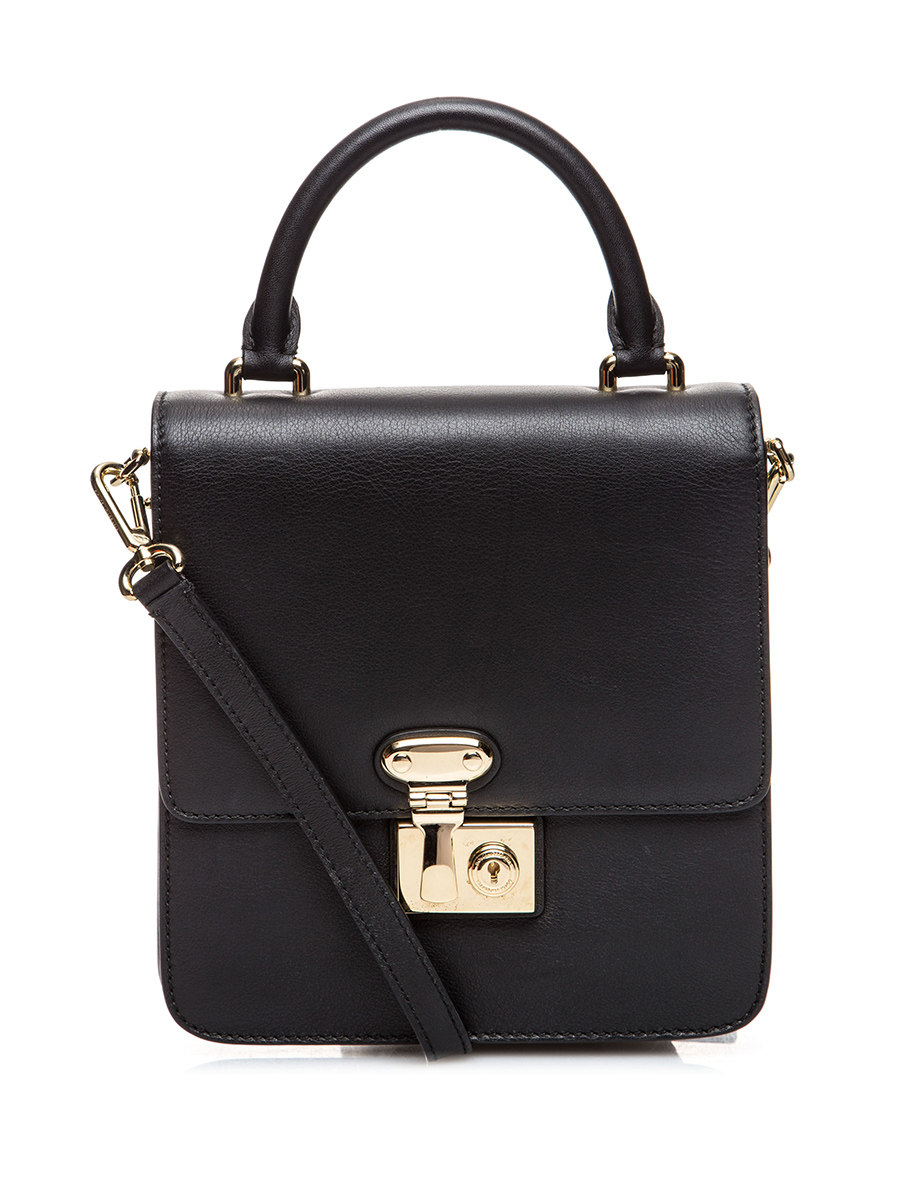 Dolce&Gabbana 黑色翻盖锁扣手提肩包