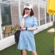 Phụ huynh trẻ em quần áo mùa xuân 2017 phong cách mới Li Xiaolu ngọt ngào xin cùng một đoạn cô gái áo sơ mi denim dài giữa váy trẻ em váy - Trang phục dành cho cha mẹ và con