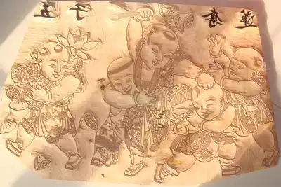 Wuqiang woodblock New Year painting hand-carved woodblock 
