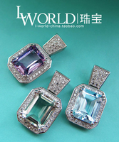 Authentic natural amethyst topaz green crystal pendant necklace luxury big-name colorful gemstones free certificate