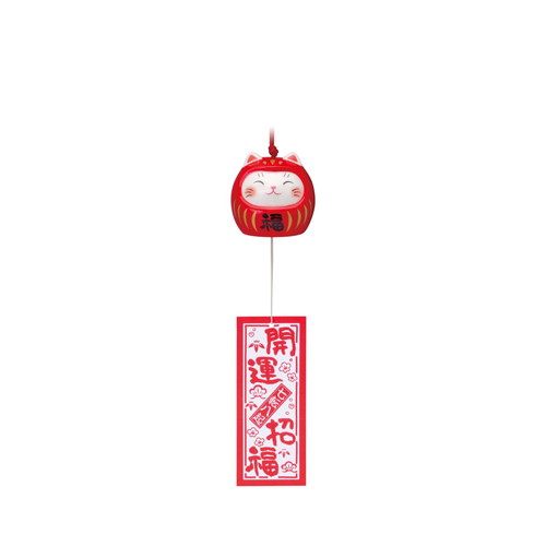 New products Japan system of goods and cat glass opening and transportation of goods and auspicious red strokes of money and gold ceramic wind bell pendants 9561