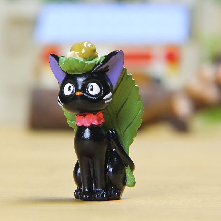 Miyazaki Steep Magic Female Home Rush Black Cat Giggi Cat Snail Green Leaf Model 100 lap DIY micro-landscape building paparazzi