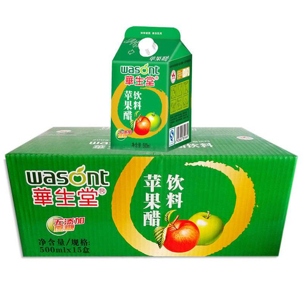 【天猫超市】wasont/华生堂苹果醋饮料500ml*15盒 整箱
