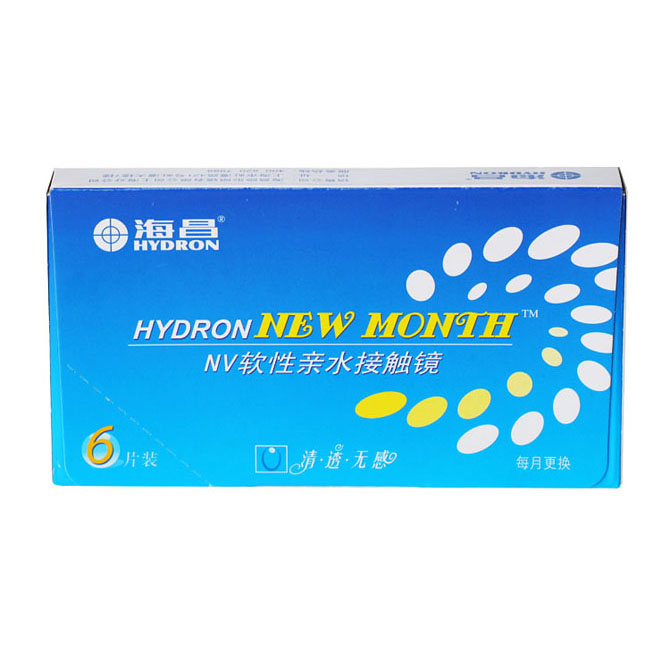 【送护理液+镜盒】海昌NEW MONTH月抛隐形眼镜6片