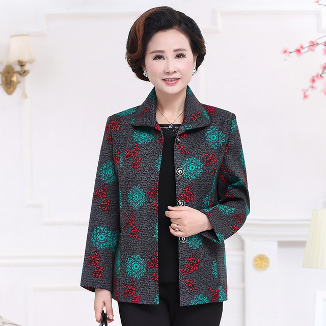 Spring clothes for the elderly, grandmother clothes, coats for the elderly, women's clothes, spring and autumn, 60-70-80 years old, old ladies, Tang suit tops