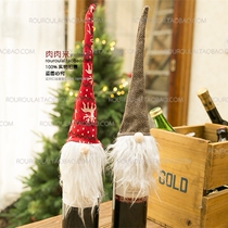 Red wine bottle set Santa Claus shaped red wine decoration sleeve husband