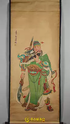 Middle Hall painting living room hanging painting landscape painting decorative painting antique Chinese painting calligraphy painting Wu Caishen Guan Gong portrait has been mounted