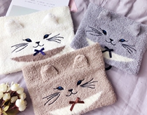 Girl heart soft cotton cartoon scarf couple warm coral velvet scarf warm set