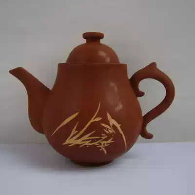 Yunnan Jianshui purple pottery pot old factory pot Earth Kiln Wood burning old pottery teapot big dragon pot Pu'er tea set old polished teapot