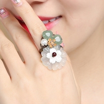 Pure jewelry Open ring decorative ring Female tail ring Tangling Jade small fresh literary fan retro fashion trend
