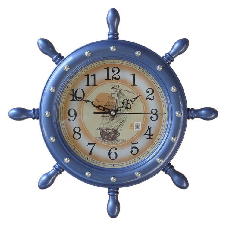 Children's room clock Silent creative Mediterranean rudder Big wall clock Living room Classroom wall clock Quartz clock Bedroom