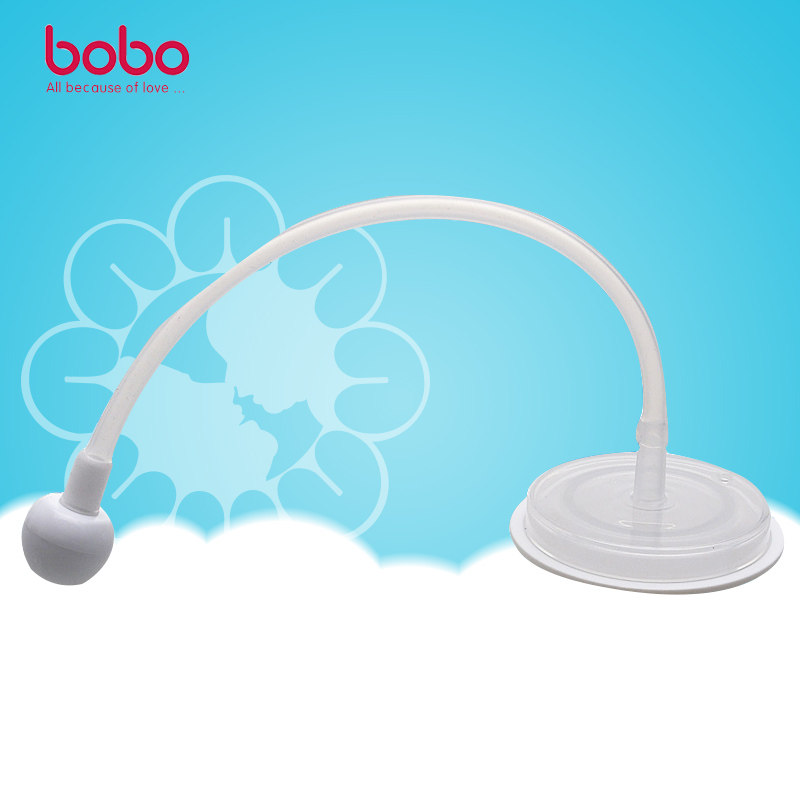 bobo奶瓶吸管乐儿宝宽口径自动硅胶吸管适用宝宝塑料奶瓶配件正品