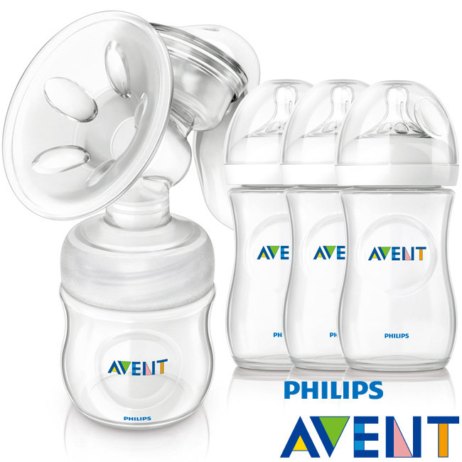 PHILIPS AVENT 飞利浦 新安怡轻乳感PP手动吸乳器加3大奶瓶