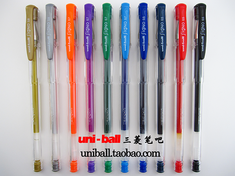uni-ball Japanese Mitsubishi UM-100 color neutral pen (0 5mm) gold and silver purple powder green blue and yellow and orange