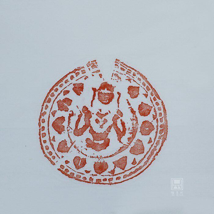 Huimoxuan Buddha statue pattern tile when T031 Zhu Tuo hand-made stele forest Zhu Tuo Xinjing grid batik rubbing