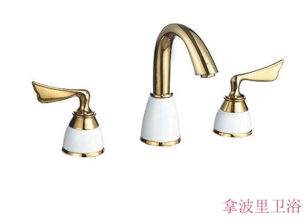 Take Borboro-style antique double take American classical tap hot and cold retro surface basin tap gold 2182