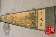 Картина 仿古国画长卷画古画收藏名家名人山水画人物画郎世宁百骏图小