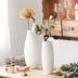 Bình gốm sọc trắng đơn giản Bình gốm trắng trang trí phòng khách bình hiện đại - Vase / Bồn hoa & Kệ chậu nhựa trồng lan Vase / Bồn hoa & Kệ