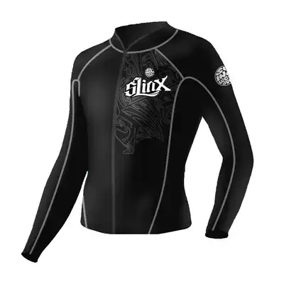 SLINX men's and women's 2mm long-sleeved two-piece jacket Wetsuit warm top Snorkeling winter swimsuit front zipper