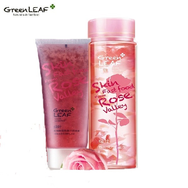 绿叶旗舰店正品 玫瑰焕颜2件套 洁面啫喱+玫瑰花水 美白 保湿