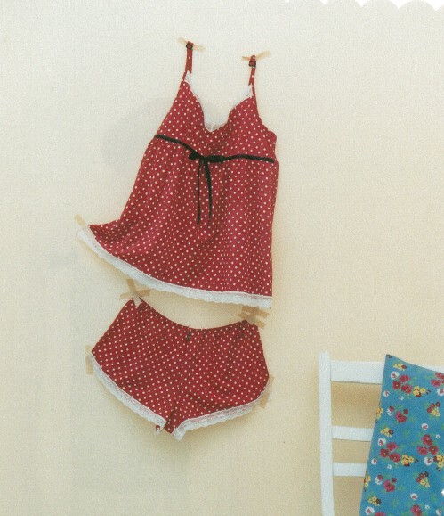 Japanese Felissimo Red and White Polka Dot Lace Camisole Underwear Shorts Japanese Felissimo Red and White Polka Dot Lace Camisole Underwear Shorts
