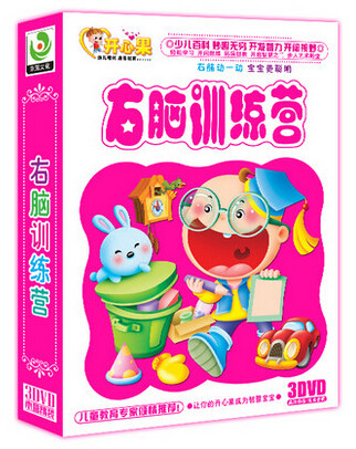 正版幼儿早教右脑训练营开发脑力3DVD光碟 激发宝宝大脑思维光盘