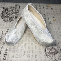 Womens heightened womens models in ancient costume shoes Bow shoes Hanfu womens shoes cos ancient cloth shoes Sansheng Sanshi white shallow phoenix nine styles