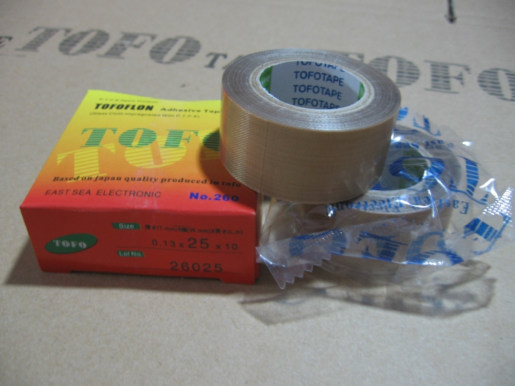 TOFOO Teflon PTFE glass fiber high temperature adhesive tape high temperature rubberized fabric 25mm