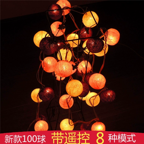诗玛哈 Юго -восточный азиатский тайский фестиваль декоративный цветной лампы со светодиодными светильными струнами Цвет шарик шарик