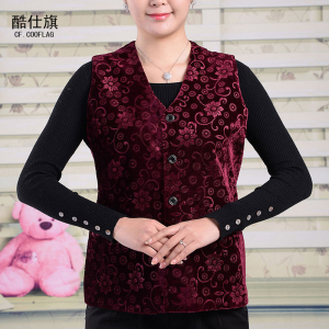 Mới phụ nữ trung niên vest mùa xuân và mùa thu nạp bà ngoại mỏng vest mẹ già nạp vest vest