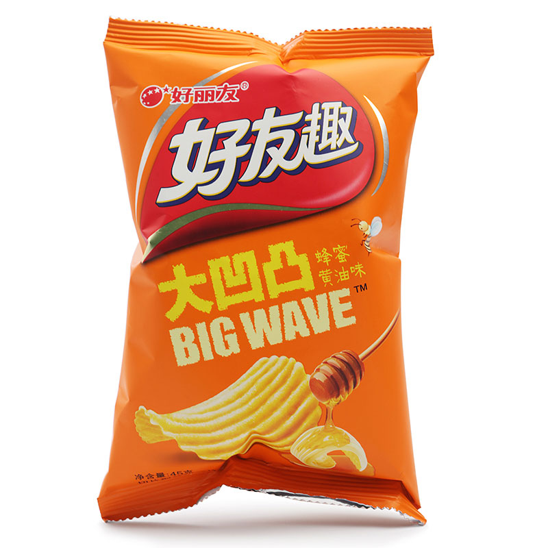 【天猫超市】好丽友 好友趣 大凹凸 蜂蜜黄油味薯片45g/包