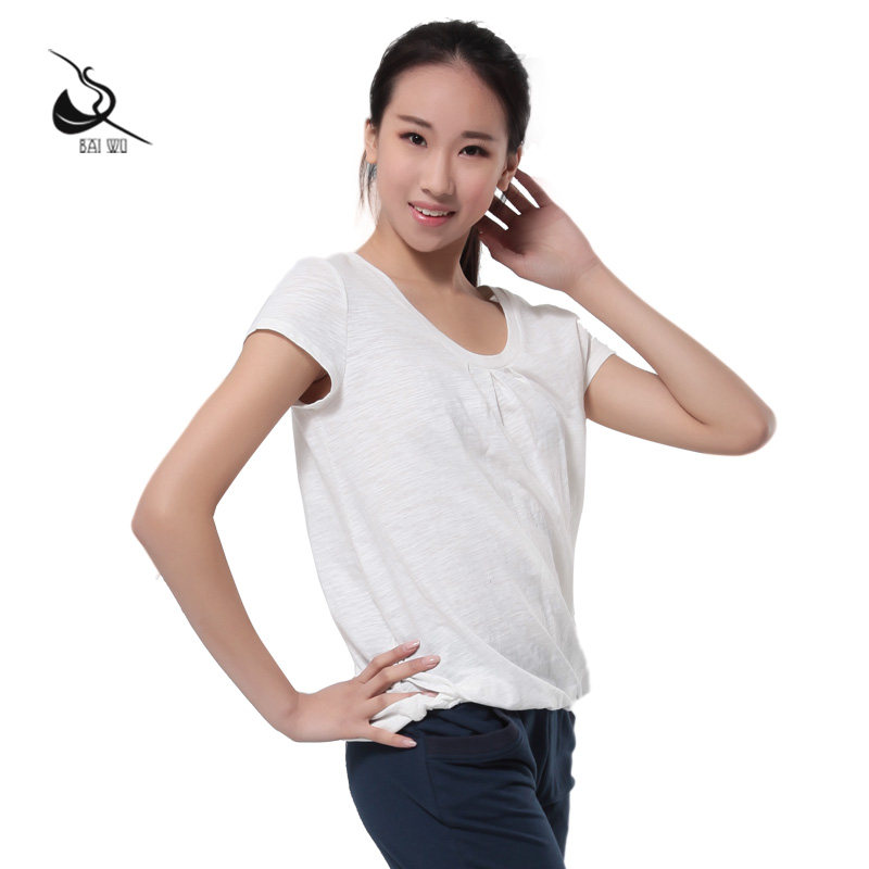 Kashiwa House Dance Garden Summer New Female Adult Dance Fashion T-Shirt Bamboo Cotton Slim Short Sleeve Top Jazz Style
