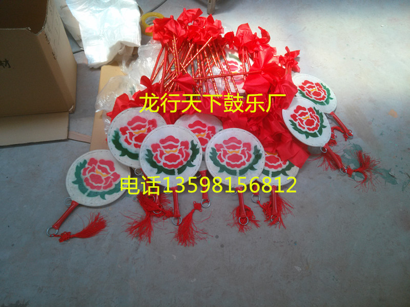 Manufacturer Direct Taiping Taiping Daughters Drum Painted Fan Drum Bull Leather Fan Dance Drum Pattern Multi-Customizable