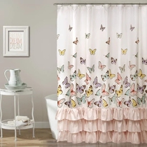 New York Lower City Park Imported Colorful Butterfly dresses Teen Hearts Skirt Hem cotton Cotton Bath Curtain curtain hanging curtain