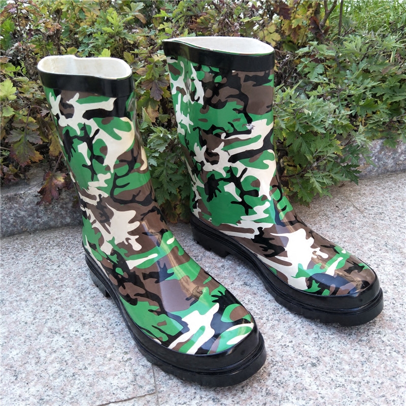 South Korea foreign trade boys rain boots large size boy student camouflage water shoes personality non-slip overshoes men