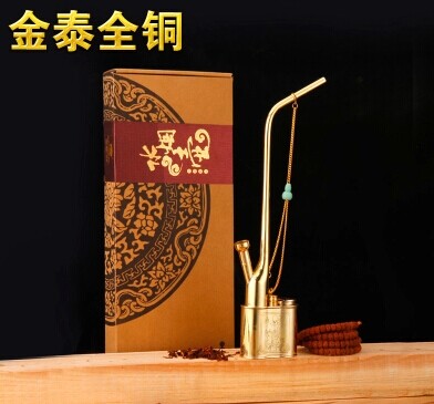 Gift Boxed Jintai Pure Copper Hookah Pipe Hookah Shredded Oversized All Copper Chinese Hookah Hookah
