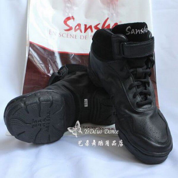 Sansha Sansha Dance Shoes Jazz Dance Square Dance Shoes Genuine Leather Soft Bottom Sports High Barrel Women Shoes B52L