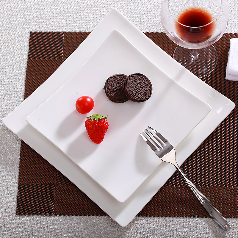 Square plate ipads porcelain white beefsteak dish dish plate shaped flat plates pasta ceramic plate