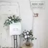Rose simulation flower Eucalyptus with bouquet flower lintel door decoration Wall decoration sign flower Home decoration ornaments
