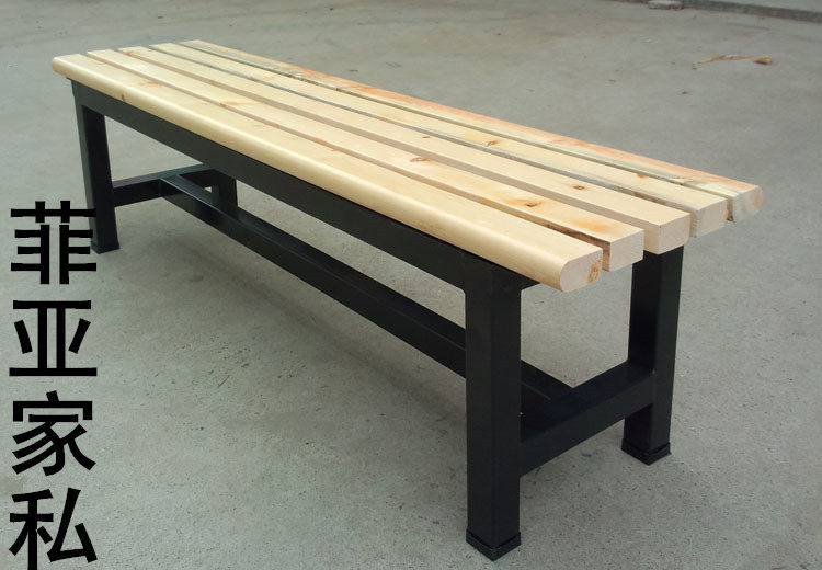 Dressing room Strip Bench Steel Wood Stainless Steel Bathroom Strip Bench Swap Shoes Long Bench Solid Wood Strip Bench Mall Casual Chair